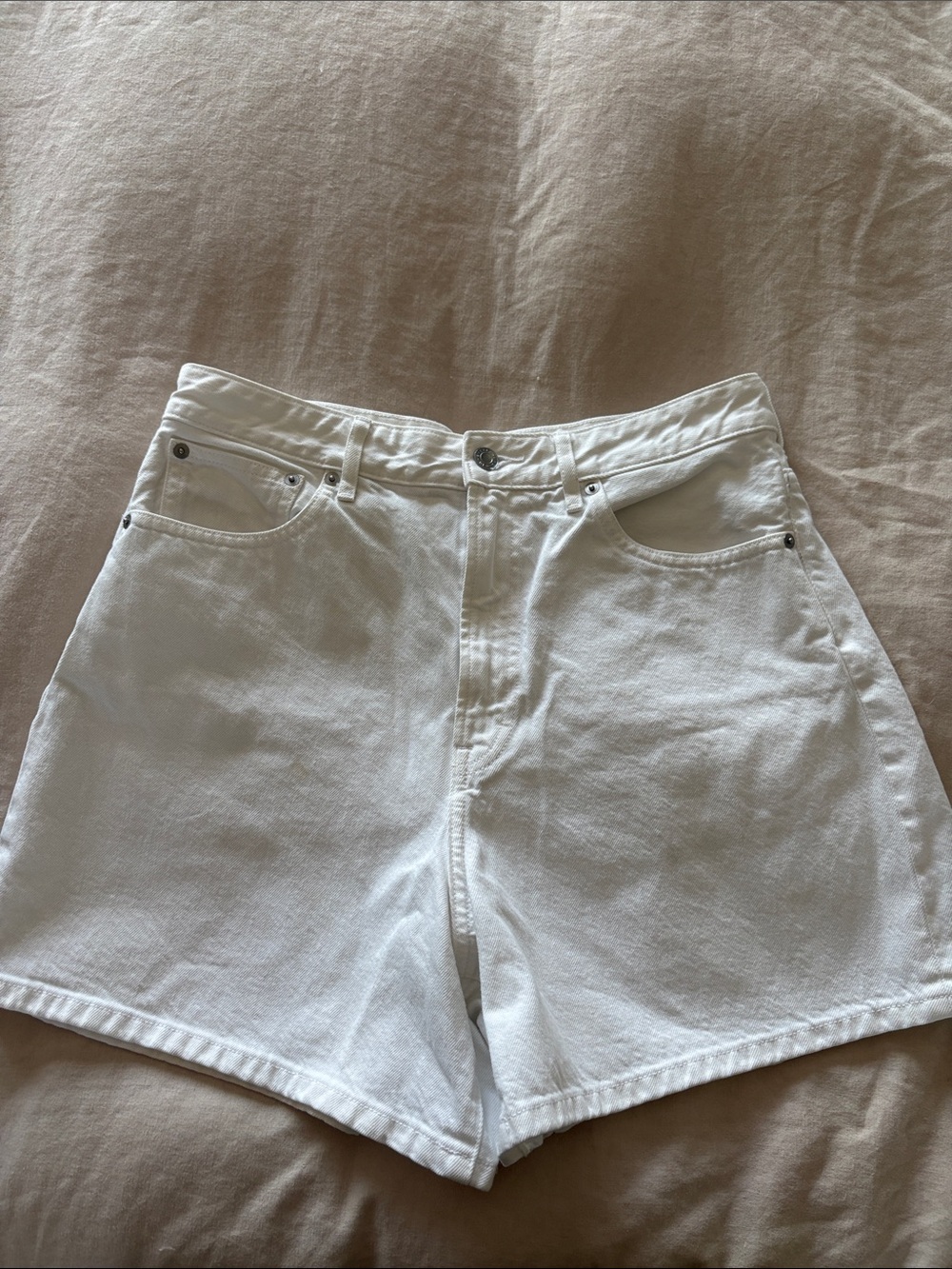 Everlane A-Line White Denim Shorts